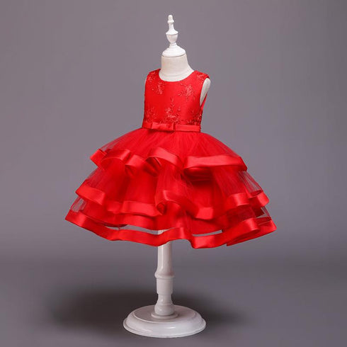 Multi Layer Sleeveless Embroidered Dress